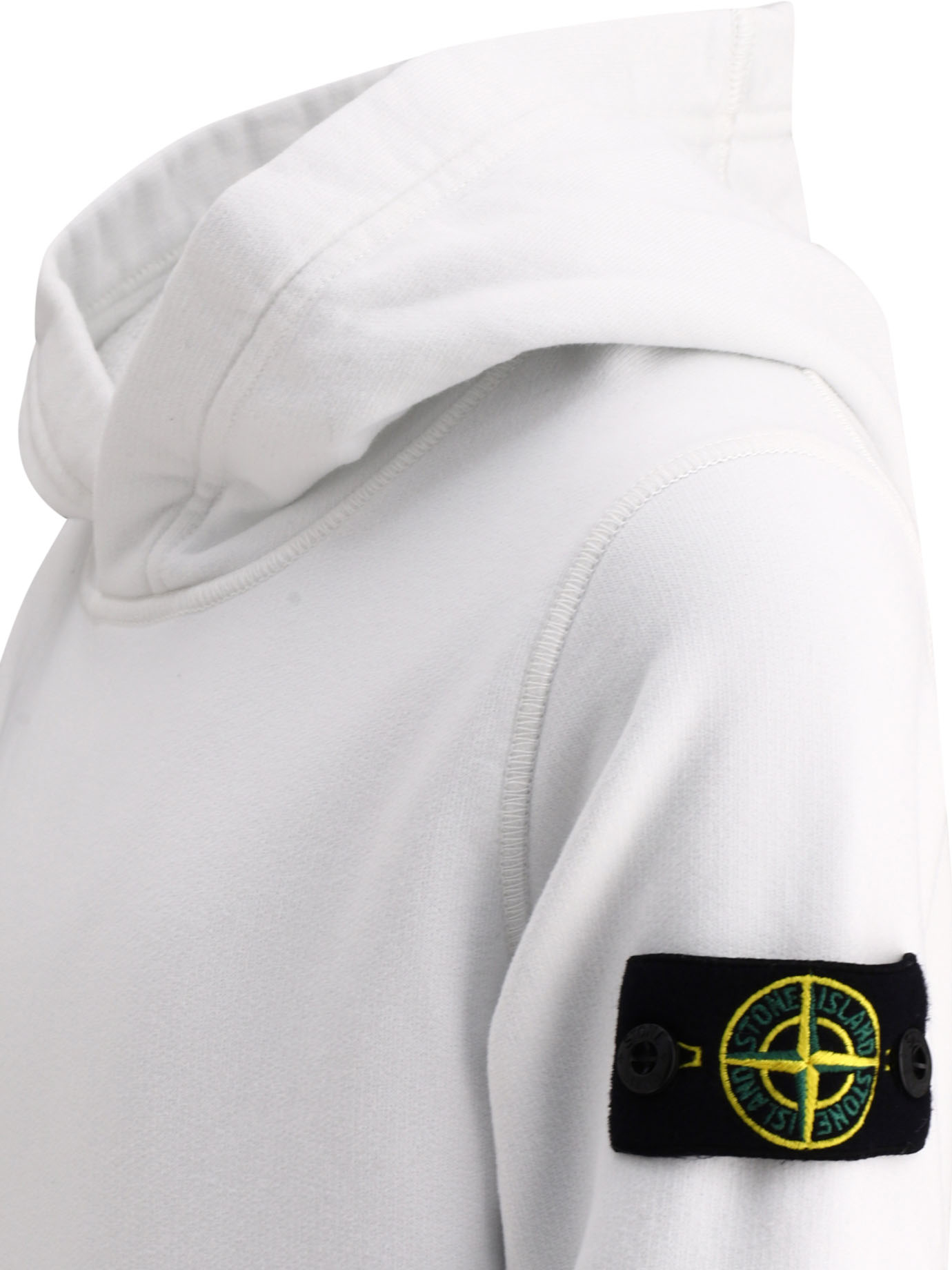 STONE ISLAND JUNIOR White Compass hoodie